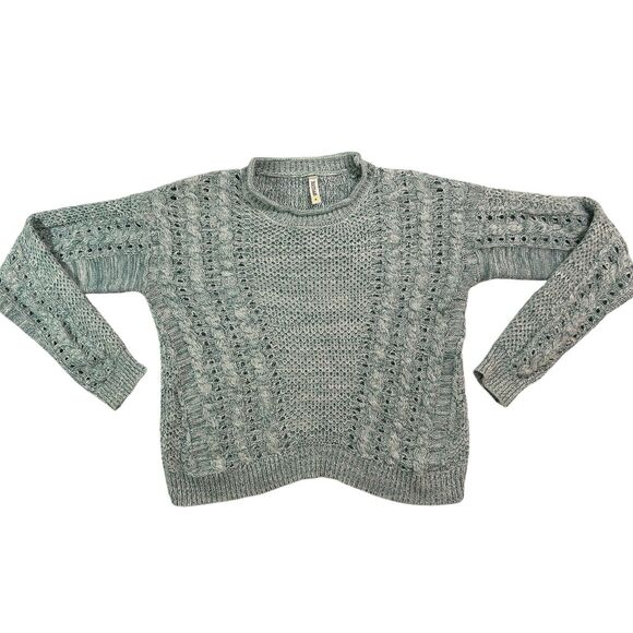 Opposite Sweaters - Opposite Womens Sweater Size S Teal Chunky Knit Soft Cropped Cozy Chic